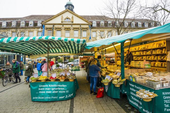 Markt auf dem Stephanplatz Karlsruhe